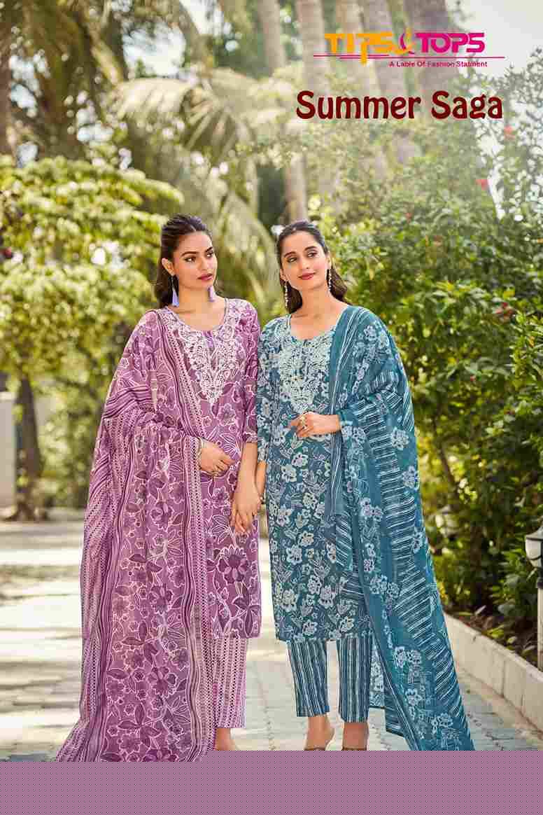 Summer Saga By Tips And Tops 1001 To 1006 Series Designer Festive Suits Beautiful Stylish Fancy Colorful Party Wear & Occasional Wear Pure Cotton Dresses At Wholesale Price