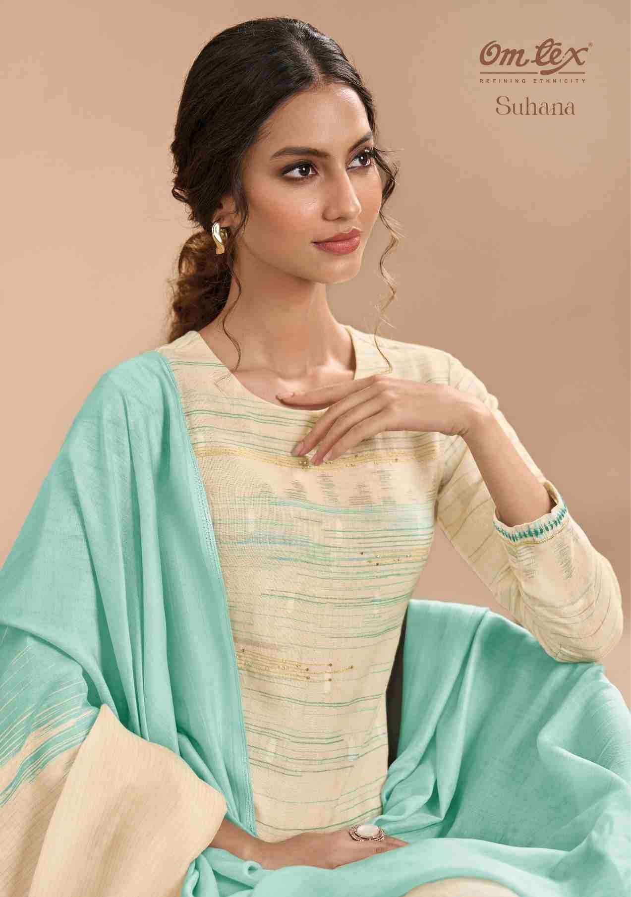 Suhana By Om Tex 7531-A To 7531-C Series Beautiful Suits Stylish Fancy Colorful Party Wear & Ethnic Wear Linen Print Dresses At Wholesale Price