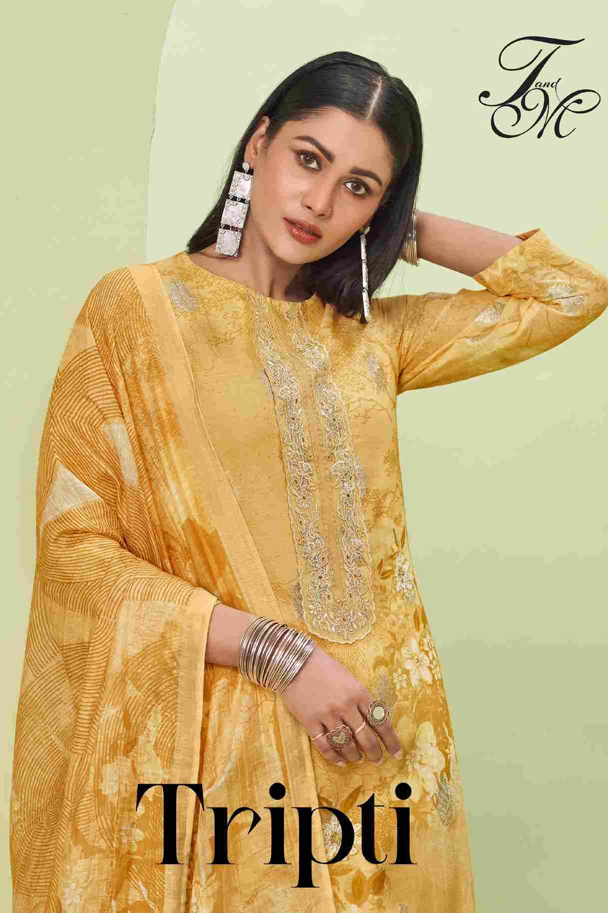 Tripti By T And M Designer Studio Beautiful Festive Suits Colorful Stylish Fancy Casual Wear & Ethnic Wear Pure Linen Jacquard Dresses At Wholesale Price
