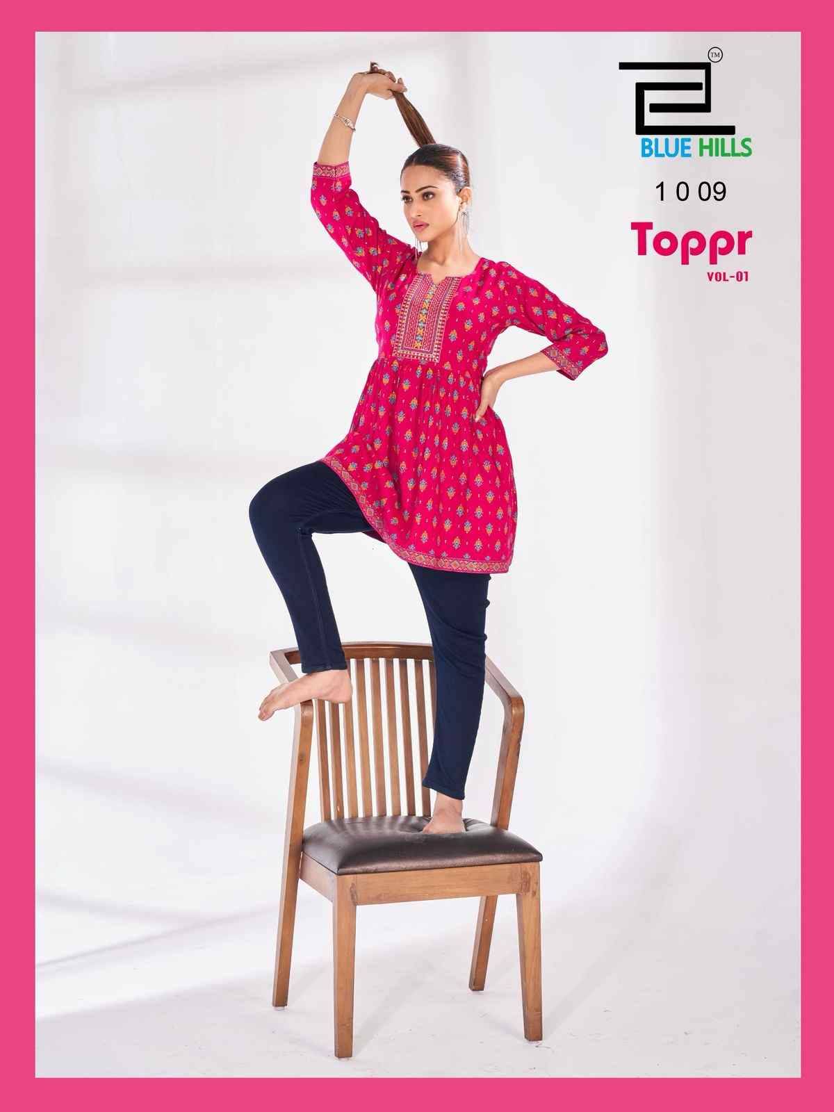 Toppr Vol-1 By Blue Hills 1001 To 1010 Series Designer Stylish Fancy Colorful Beautiful Party Wear & Ethnic Wear Collection Rayon Tops At Wholesale Price