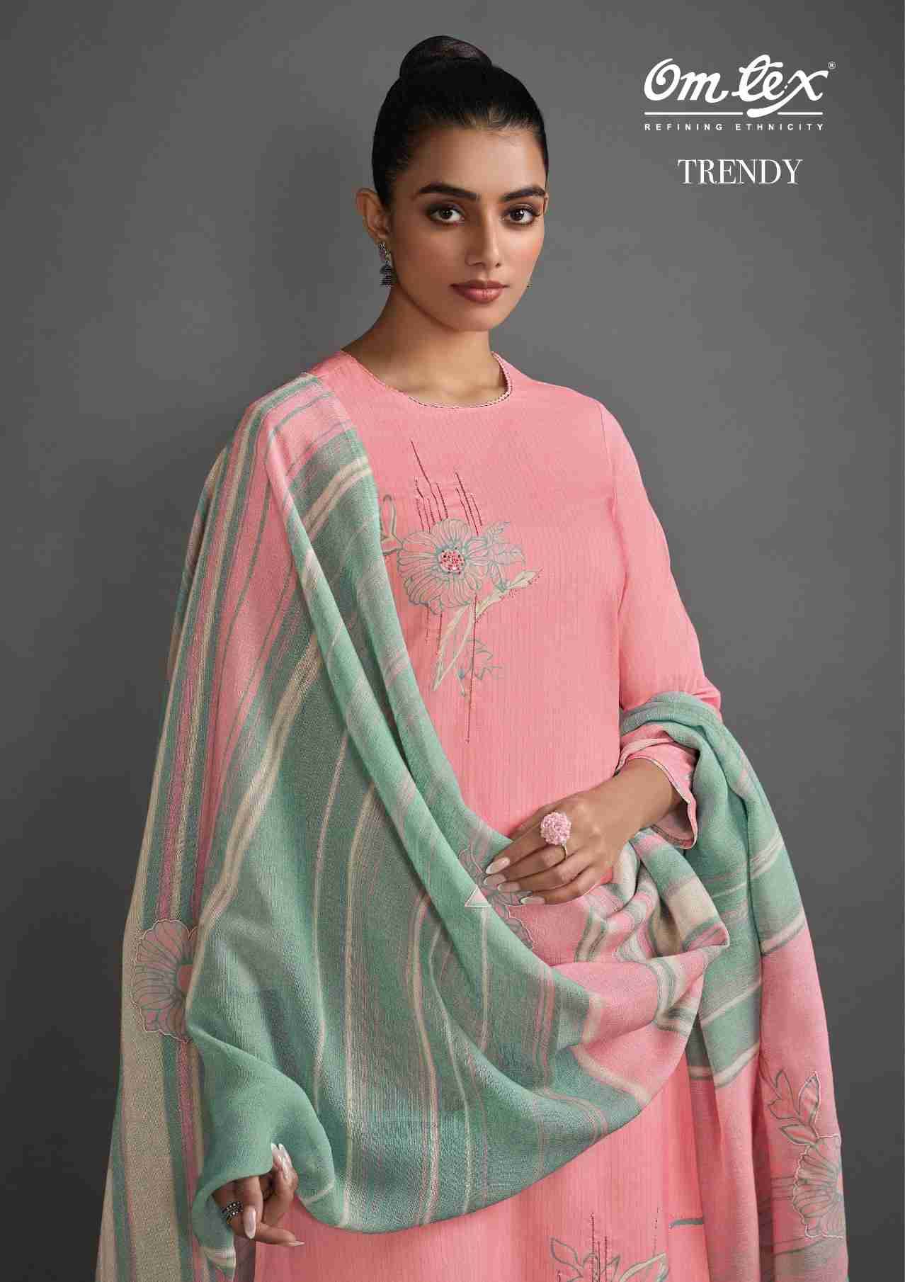 Trendy By Om Tex 7431-A To 7431-D Series Beautiful Suits Stylish Fancy Colorful Party Wear & Ethnic Wear Lawn Cotton Dresses At Wholesale Price