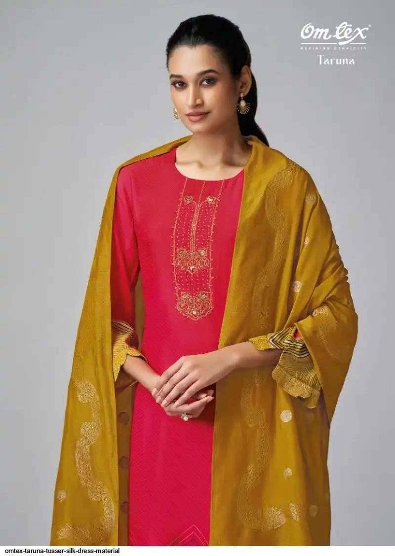 Taruna By Om Tex 6711-A To 6711-D Series Beautiful Suits Stylish Fancy Colorful Party Wear & Ethnic Wear Tussar Silk Dresses At Wholesale Price