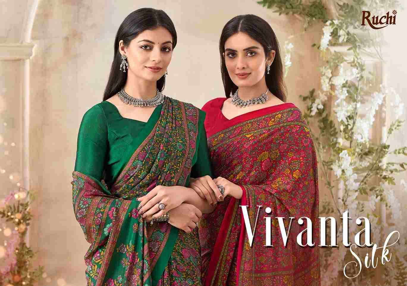 Vivanta Silk Vol-35 By Ruchi Sarees 34201-A To 34203-D Series Indian Traditional Wear Collection Beautiful Stylish Fancy Colorful Party Wear & Occasional Wear Crepe Silk Sarees At Wholesale Price