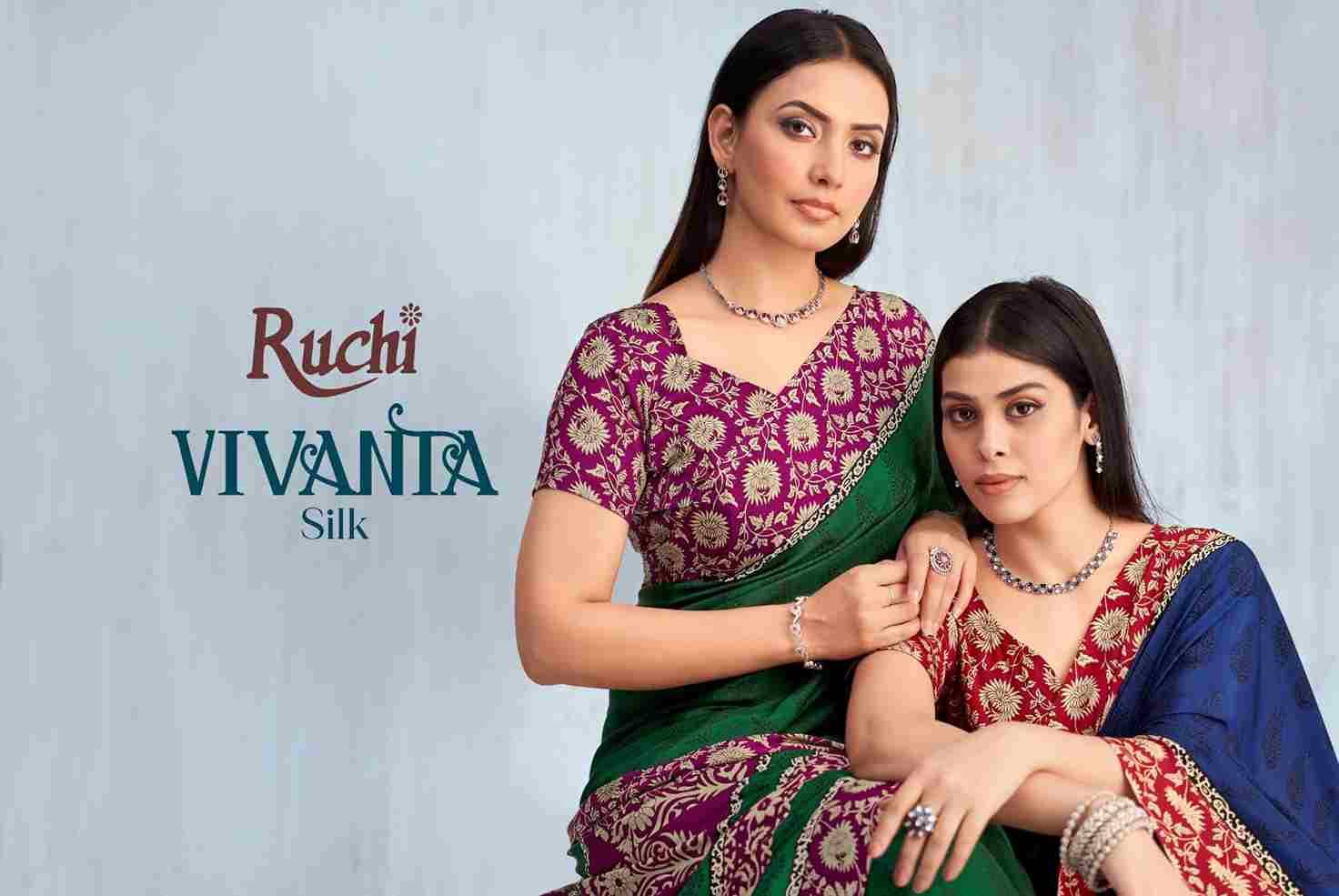 Vivanta Silk Vol-42 By Ruchi Sarees 40901-A To 40903-D Series Indian Traditional Wear Collection Beautiful Stylish Fancy Colorful Party Wear & Occasional Wear Crepe Silk Sarees At Wholesale Price