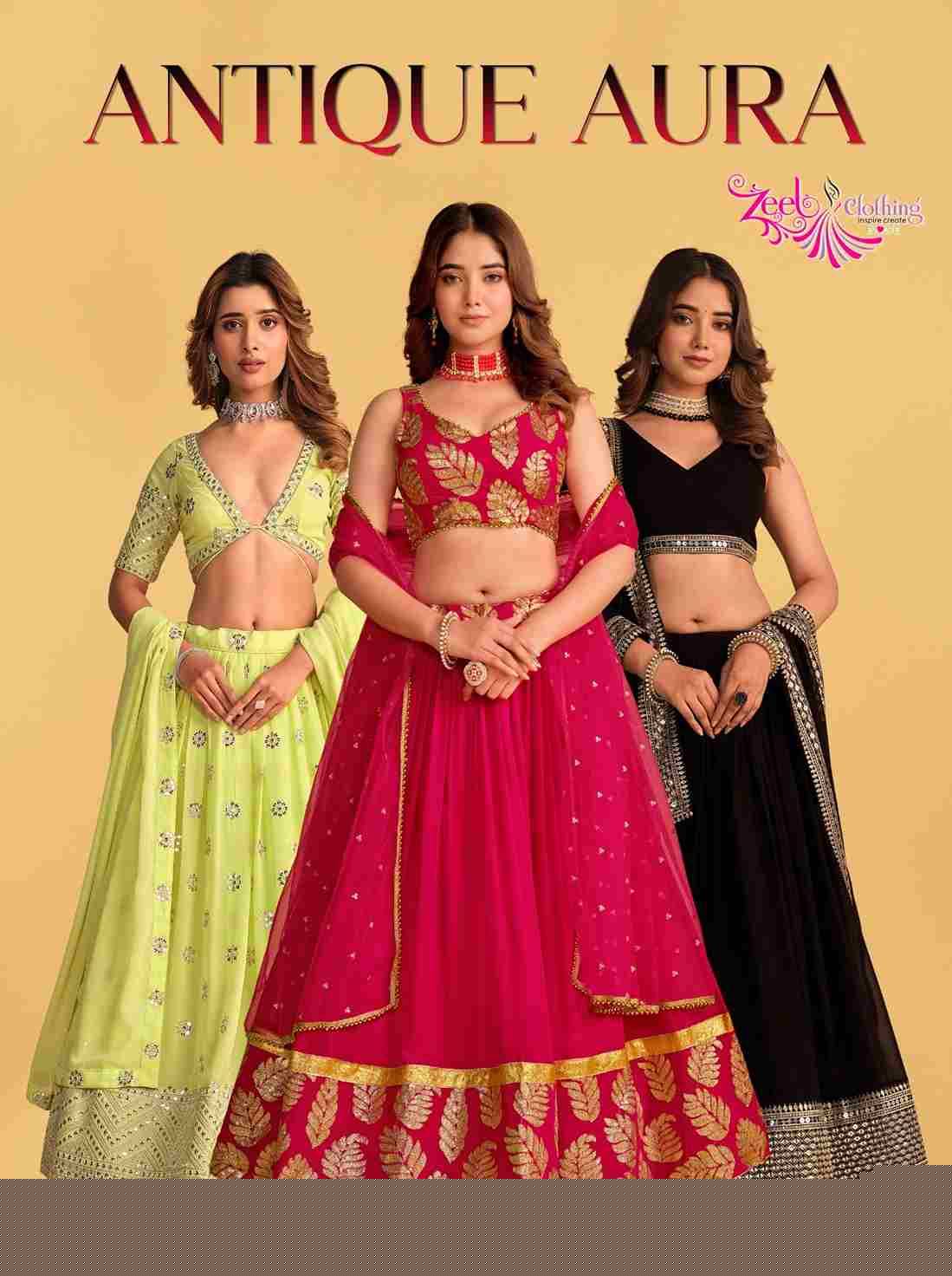 Antique Aura By Zeel Clothing 5059 To 5064 Series Festive Wear Collection Beautiful Stylish Colorful Fancy Party Wear & Occasional Wear Georgette/Organza Net Lehengas At Wholesale Price