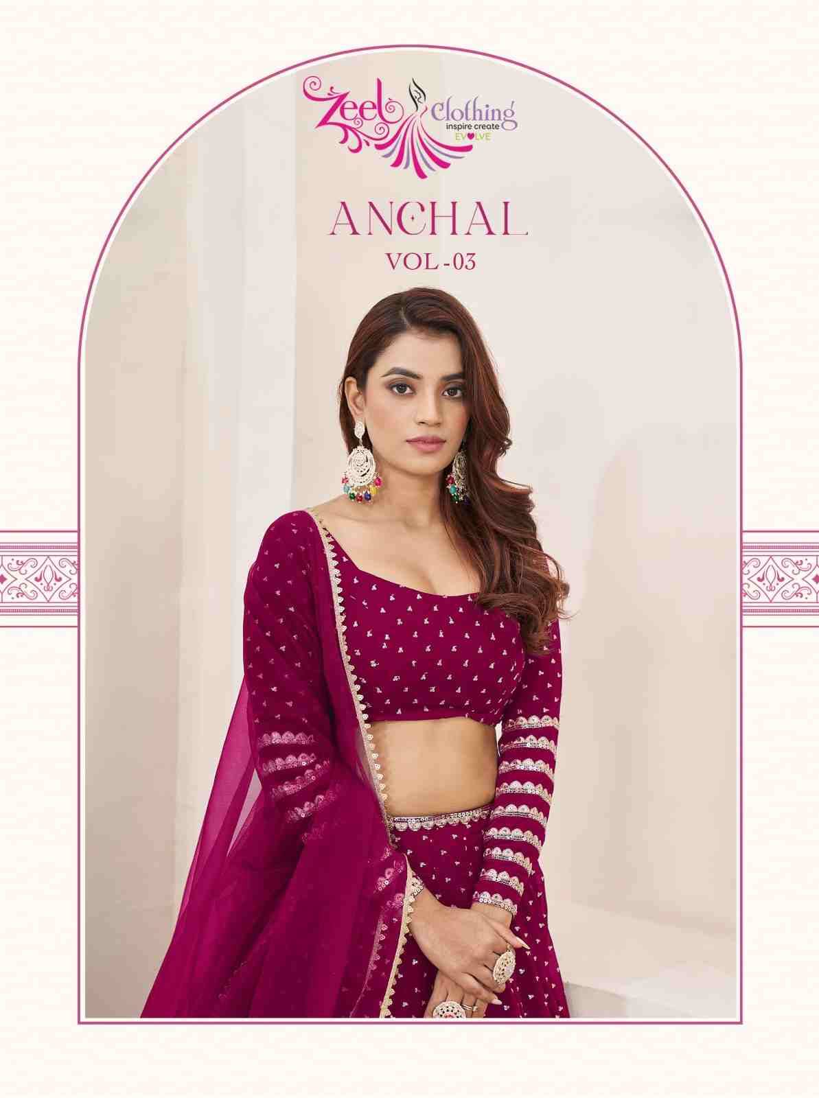 Anchal Vol-3 By Zeel Clothing Designer Beautiful Festive Collection Occasional Wear & Party Wear Georgette Lehengas At Wholesale Price