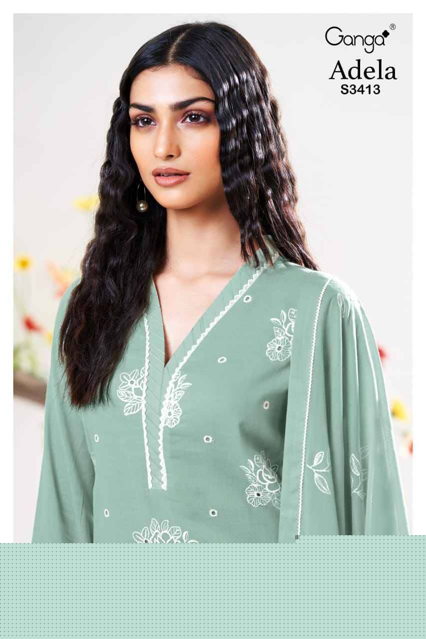 Adela-3413 By Ganga Fashion 3413-A To 3413-D Series Beautiful Festive Suits Colorful Stylish Fancy Casual Wear & Ethnic Wear Premium Mal Dresses At Wholesale Price