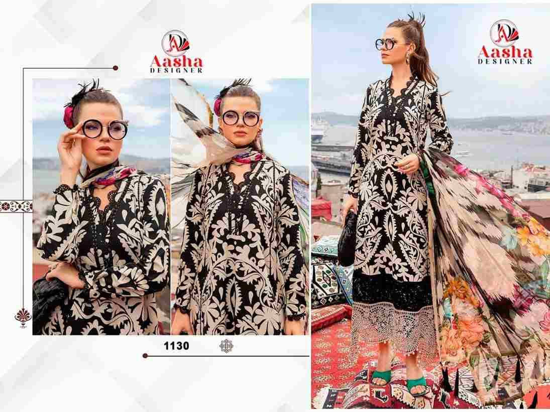 Aasha Hit Design 1130 By Aasha Designer Beautiful Pakistani Suits Colorful Stylish Fancy Casual Wear & Ethnic Wear Pure Cotton Embroidered Dresses At Wholesale Price