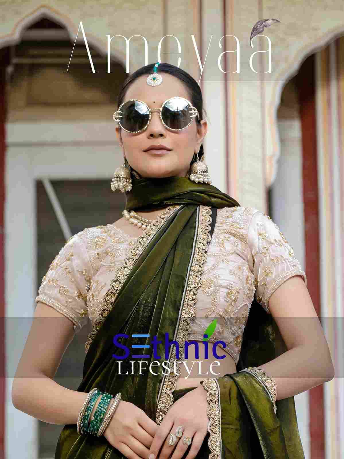 Ameyaa By Sethnic 82001 To 82004 Series Indian Traditional Wear Collection Beautiful Stylish Fancy Colorful Party Wear & Occasional Wear Satin Sarees At Wholesale Price