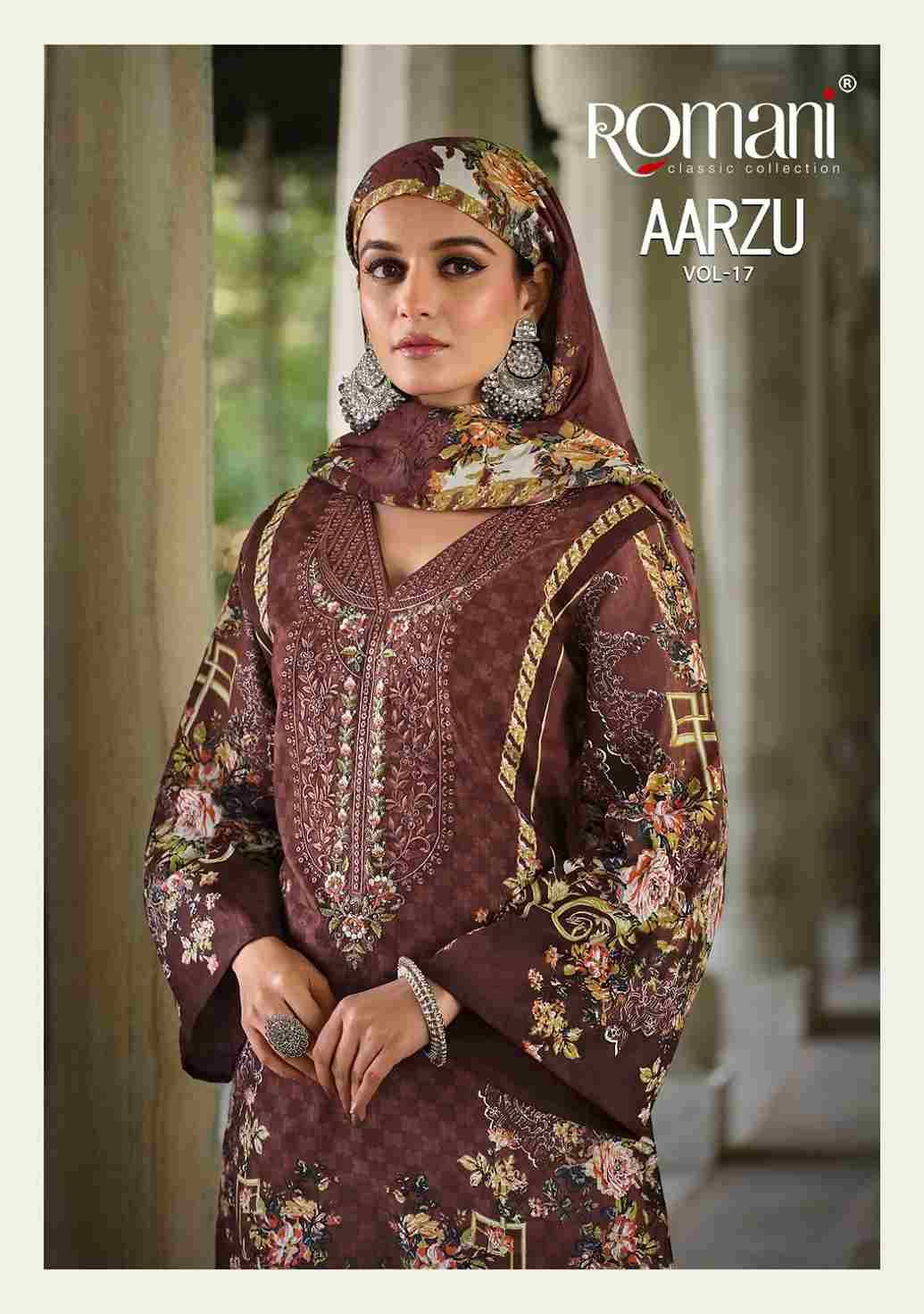 Aarzu Vol-17 By Romani 1101-001 To 1101-008 Series Beautiful Festive Suits Stylish Fancy Colorful Casual Wear & Ethnic Wear Soft Cotton Print Dresses At Wholesale Price