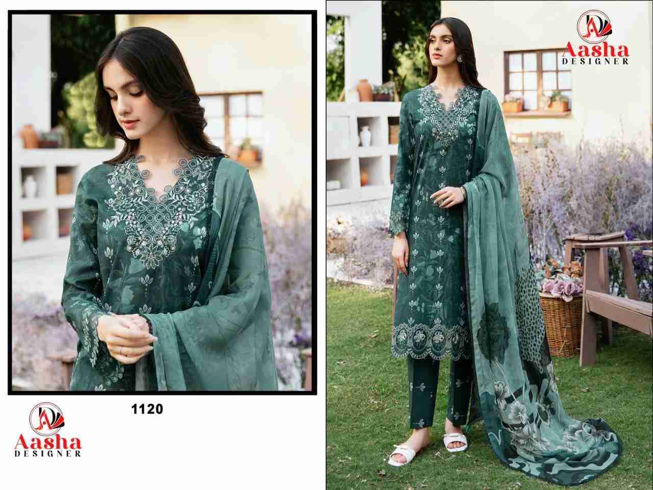 Aasha Hit Design 1120 By Aasha Designer Wholesale Designer Pakistani Suits Collection Beautiful Stylish Fancy Colorful Party Wear & Occasional Wear Heavy Cotton Dresses At Wholesale Price
