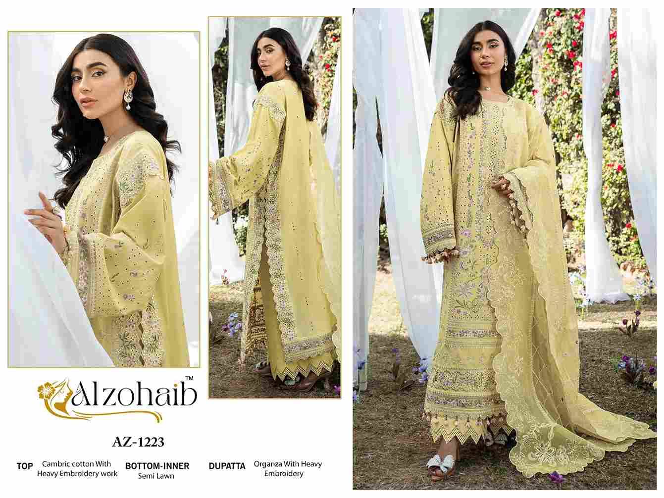 Alzohaib Hit Design 1223 By Alzohaib Beautiful Pakistani Suits Stylish Fancy Colorful Party Wear & Occasional Wear Cambric Cotton Print Dresses At Wholesale Price