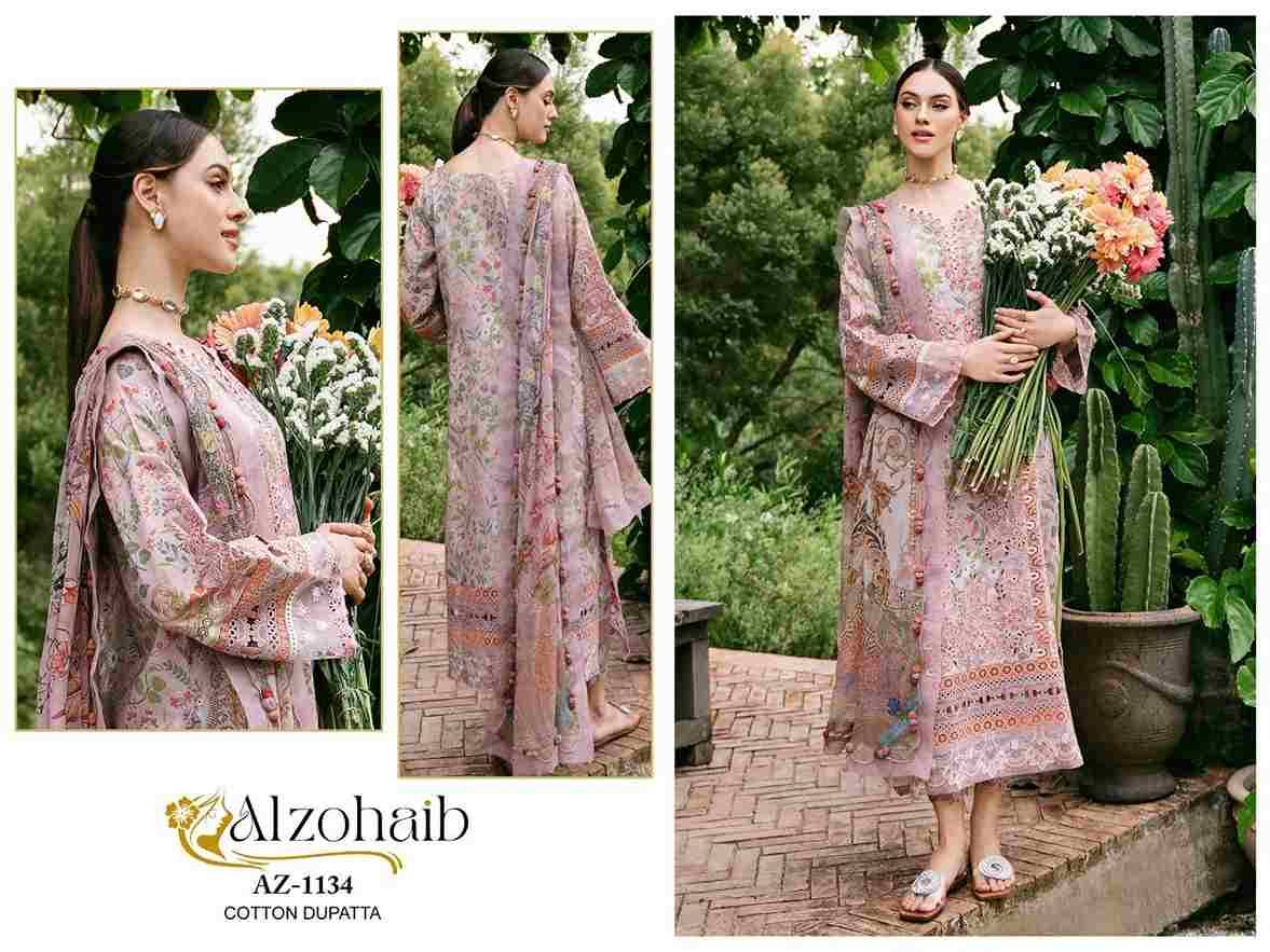 Alzohaib Hit Design 1134 By Alzohaib Beautiful Pakistani Suits Stylish Fancy Colorful Party Wear & Occasional Wear Pure Cotton Print Dresses At Wholesale Price