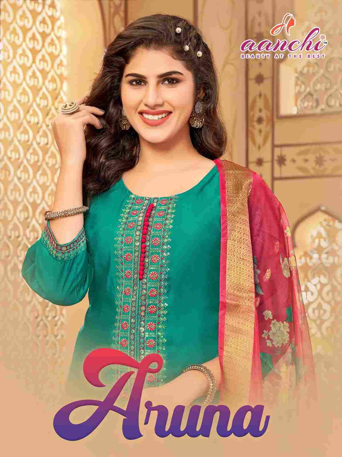 Aruna By Aanchi 101 To 104 Series Beautiful Festive Suits Colorful Stylish Fancy Casual Wear & Ethnic Wear Roman Silk Dresses At Wholesale Price