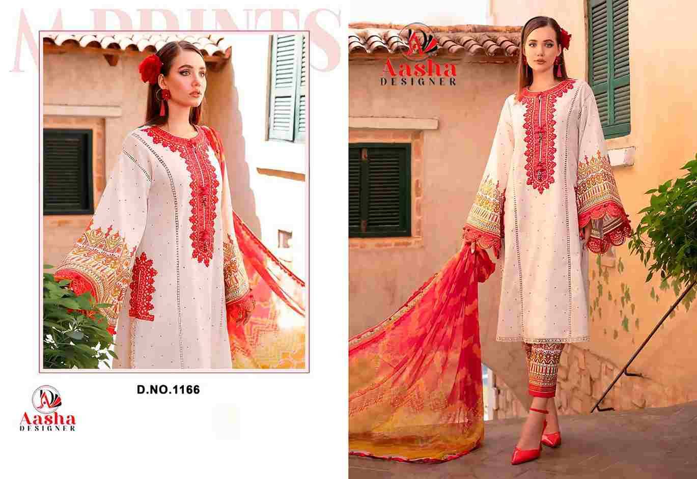 Aasha Hit Design 1166 By Aasha Designer Wholesale Designer Pakistani Suits Collection Beautiful Stylish Fancy Colorful Party Wear & Occasional Wear Pure Cotton Dresses At Wholesale Price