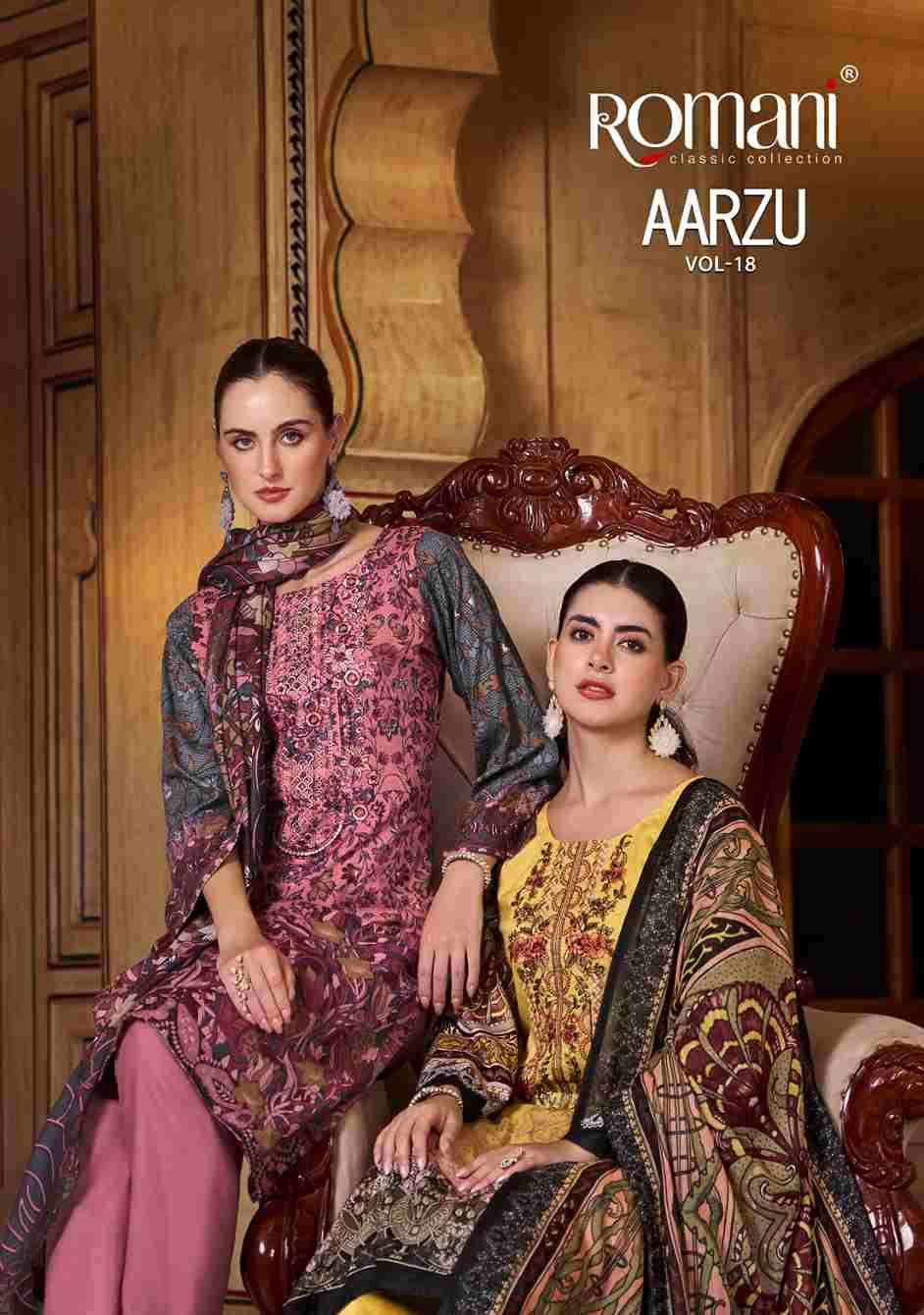 Aarzu Vol-18 By Romani 1102-001 To 1102-008 Series Beautiful Festive Suits Stylish Fancy Colorful Casual Wear & Ethnic Wear Soft Cotton Print Dresses At Wholesale Price