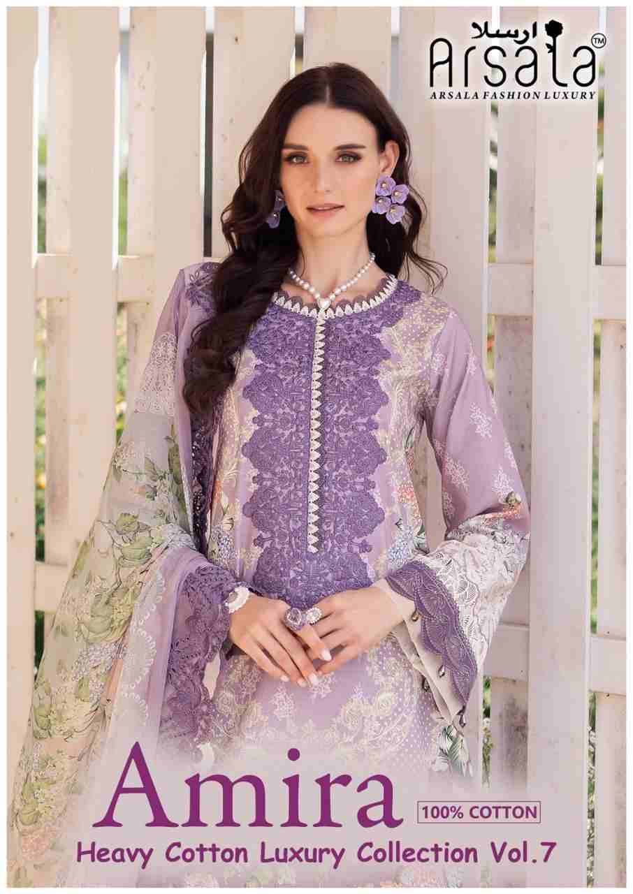 Amira Vol-7 By Arsala 701 To 706 Series Beautiful Festive Suits Stylish Fancy Colorful Casual Wear & Ethnic Wear Pure Lawn Cotton Print Dresses At Wholesale Price