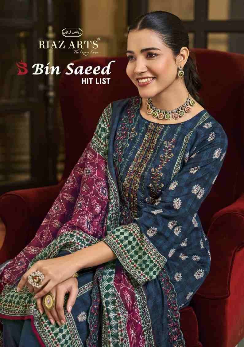 Bin Saeed Hit List By Riaz Arts 401 To 406 Series Beautiful Festive Suits Stylish Fancy Colorful Casual Wear & Ethnic Wear Pure Cotton Print Dresses At Wholesale Price