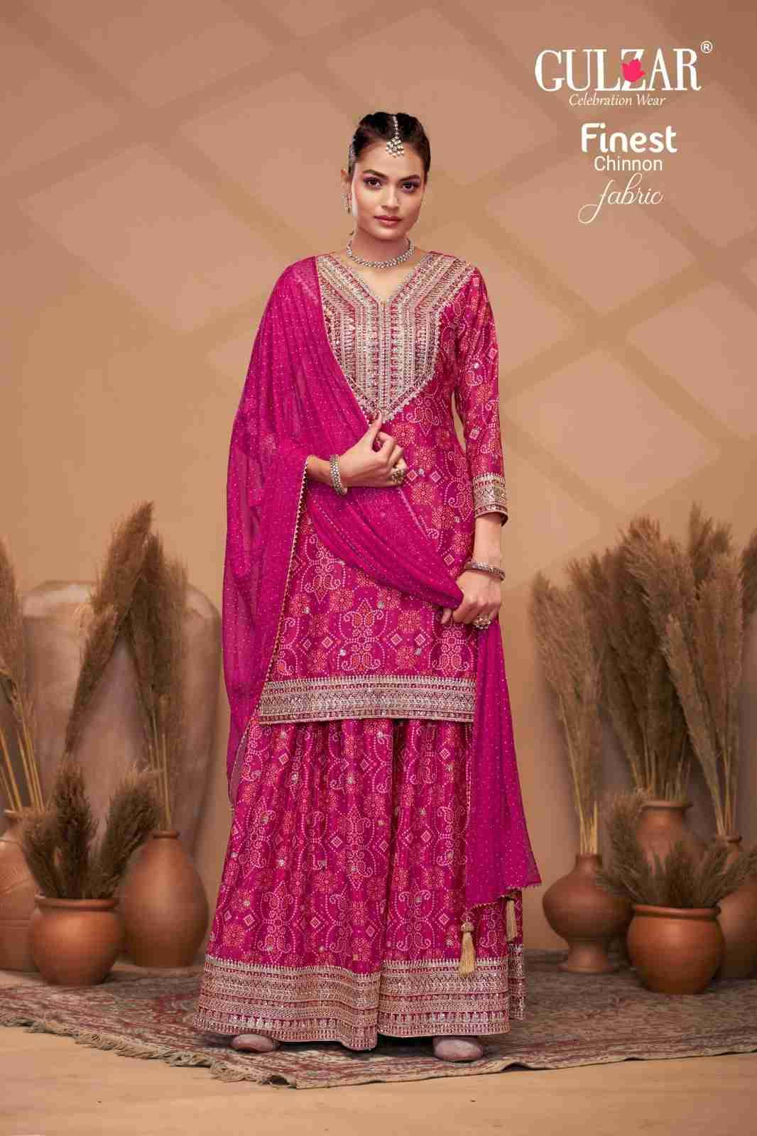 Bandhrej By Gulzar 2151 To 2154 Series Beautiful Sharara Suits Colorful Stylish Fancy Casual Wear & Ethnic Wear Chinnon Dresses At Wholesale Price
