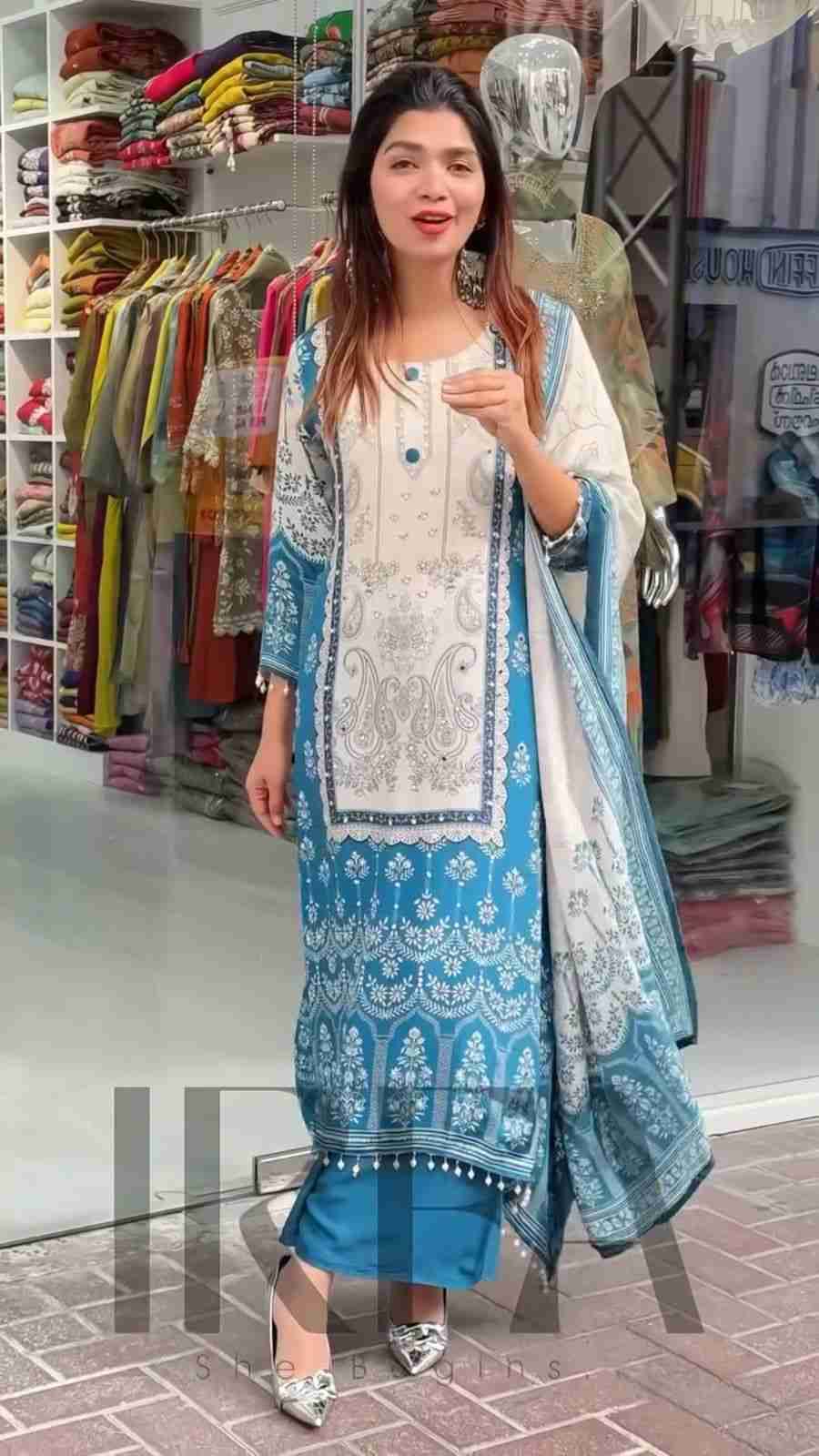 Be-348 By Fashid Wholesale Designer Beautiful Fancy Stylish Colorful Party Wear & Occasional Wear Chinnon Digital Print Dresses At Wholesale Price