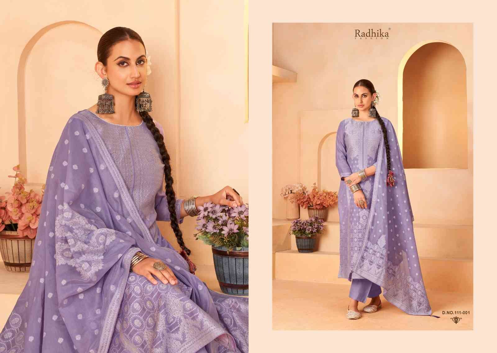 Banarashi Adah Vol-5 By Azara 111-001 To 111-006 Series Beautiful Stylish Festive Suits Fancy Colorful Casual Wear & Ethnic Wear & Ready To Wear Jacquard Cotton Print Dresses At Wholesale Price