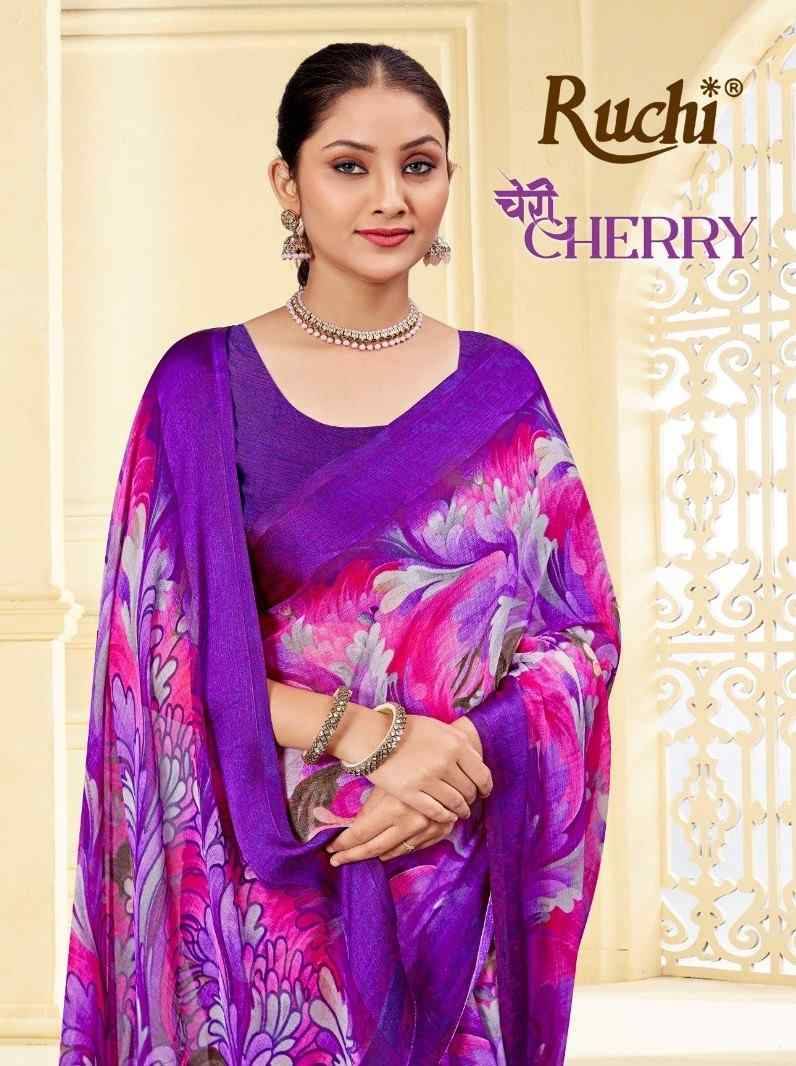 Cherry Vol-43 By Ruchi Sarees 40301-A To 40301-F Series Indian Traditional Wear Collection Beautiful Stylish Fancy Colorful Party Wear & Occasional Wear Chiffon Sarees At Wholesale Price