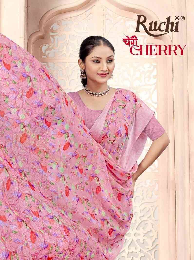 Cherry Vol-44 By Ruchi Sarees 40302-A To 40302-F Series Indian Traditional Wear Collection Beautiful Stylish Fancy Colorful Party Wear & Occasional Wear Chiffon Sarees At Wholesale Price