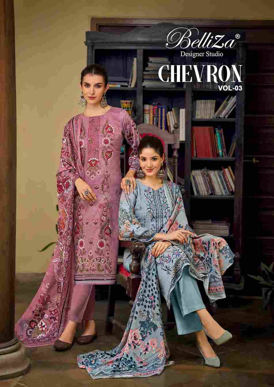Chevron Vol-3 By Belliza 851-01 To 851-06 Series Beautiful Festive Suits Stylish Fancy Colorful Casual Wear & Ethnic Wear Pure Cotton Print Dresses At Wholesale Price