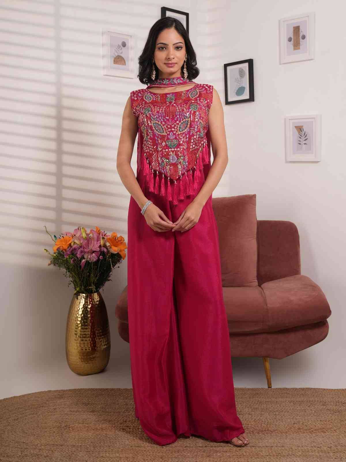 C-4003 By Amoha Trendz 01 To 02 Series Designer Stylish Fancy Colorful Beautiful Party Wear & Ethnic Wear Collection Georgette Tops With Bottom And Jacket At Wholesale Price