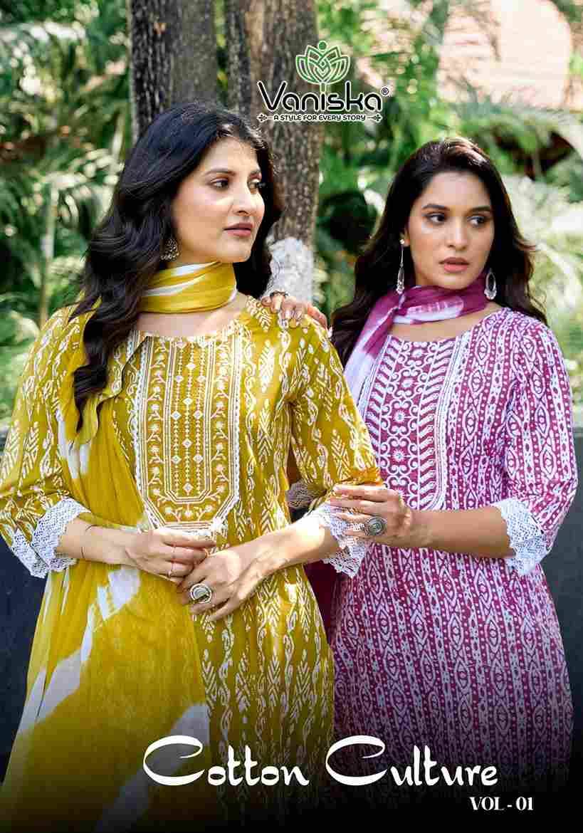 Cotton Culture Vol-1 By Vaniska 1001 To 1008 Series Beautiful Festive Suits Colorful Stylish Fancy Casual Wear & Ethnic Wear Cotton Print Dresses At Wholesale Price