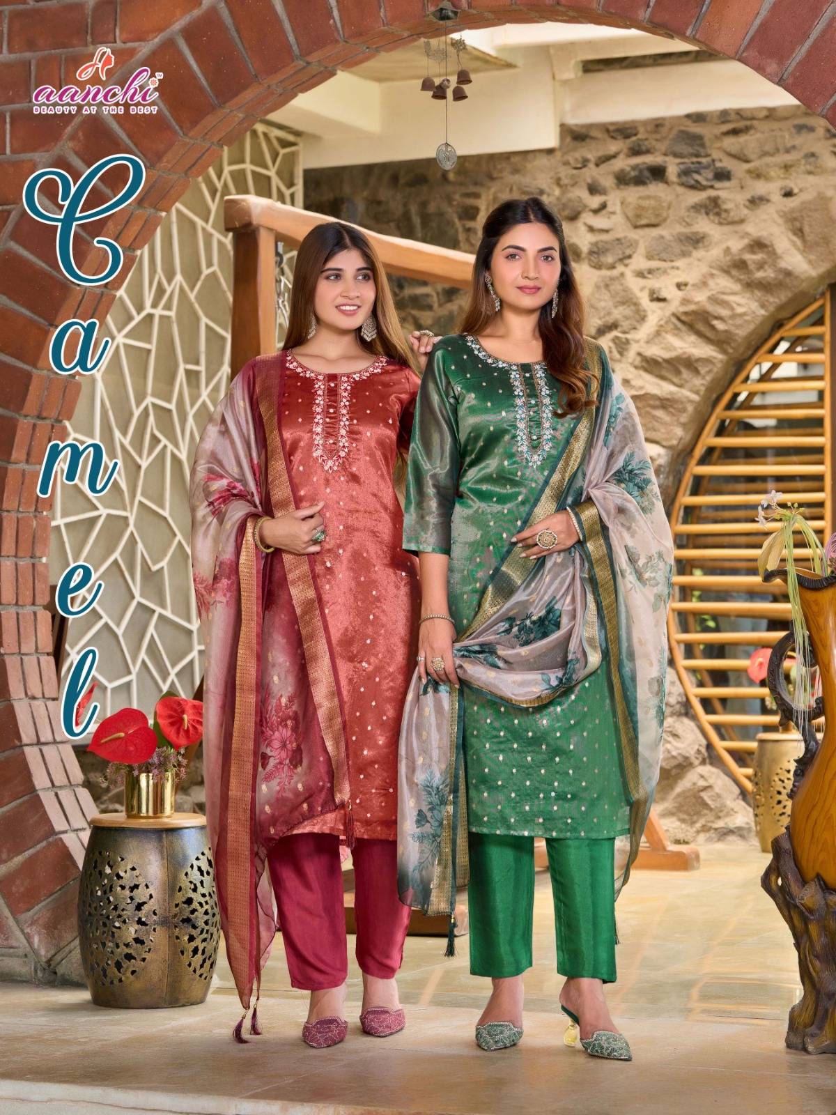 Camel By Aanchi 101 To 103 Series Beautiful Festive Suits Colorful Stylish Fancy Casual Wear & Ethnic Wear Pure Jacquard Dresses At Wholesale Price