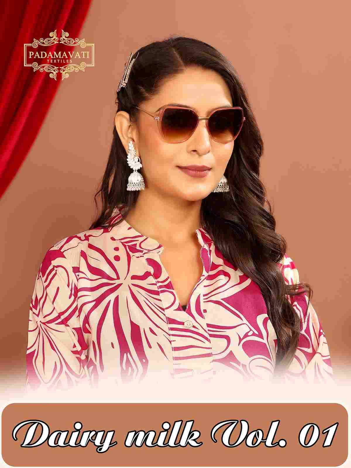 Dairy Milk Vol-1 By Padmavati Textiles 1001 To 1008 Series Designer Stylish Fancy Colorful Beautiful Party Wear & Ethnic Wear Collection Rayon Print Tops At Wholesale Price