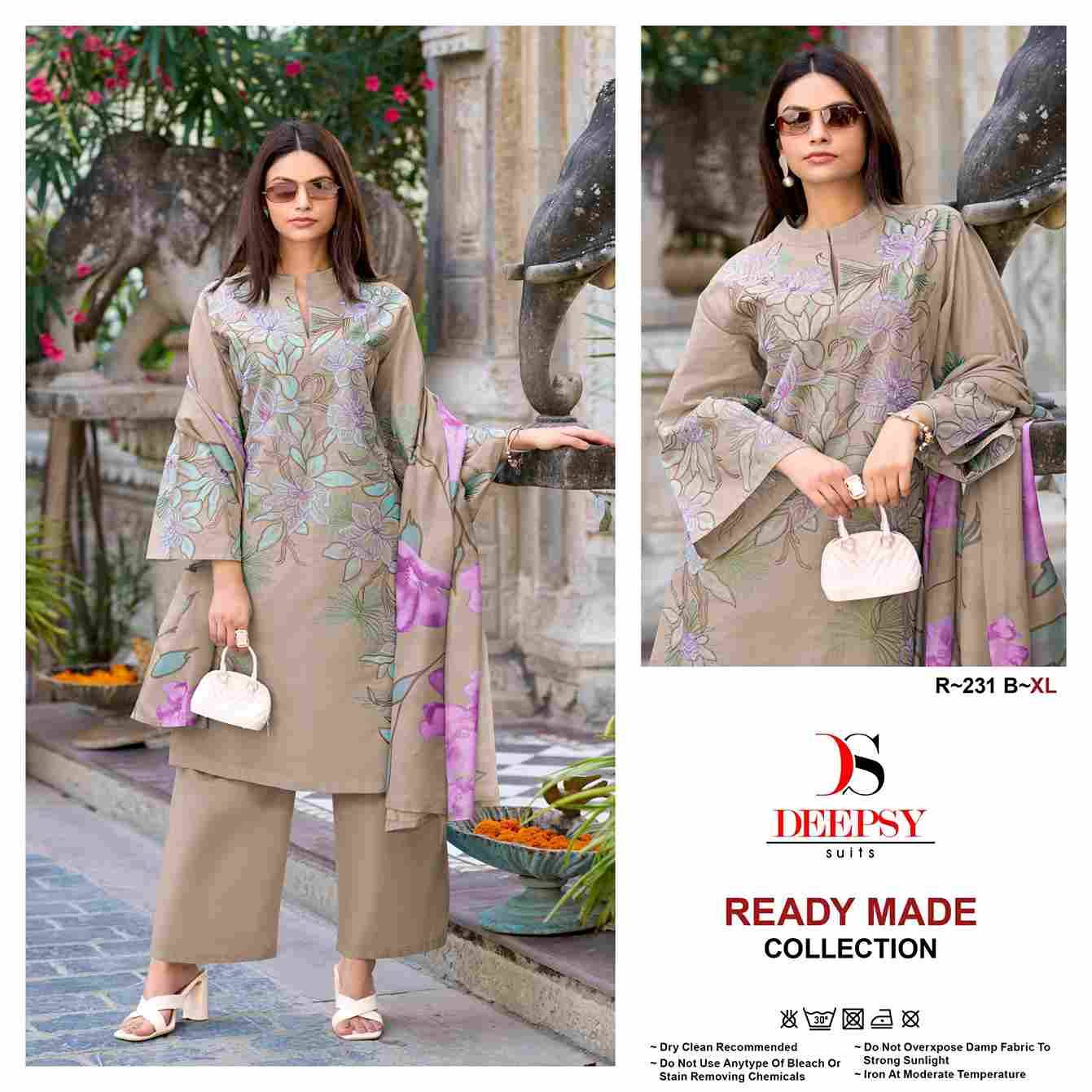 Deepsy Hit Design R-231 Colours By Deepsy Suits R-231-A To R-231-D Series Beautiful Pakistani Suits Colorful Stylish Fancy Casual Wear & Ethnic Wear Pure Cotton With Embroidered Dresses At Wholesale Price
