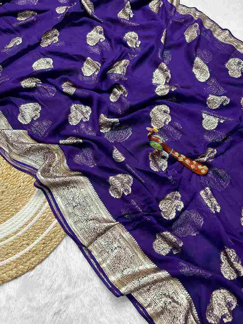 Double Carry By Fashid Wholesale 01 To 04 Series Indian Traditional Wear Collection Beautiful Stylish Fancy Colorful Party Wear & Occasional Wear Viscose Georgette Sarees At Wholesale Price