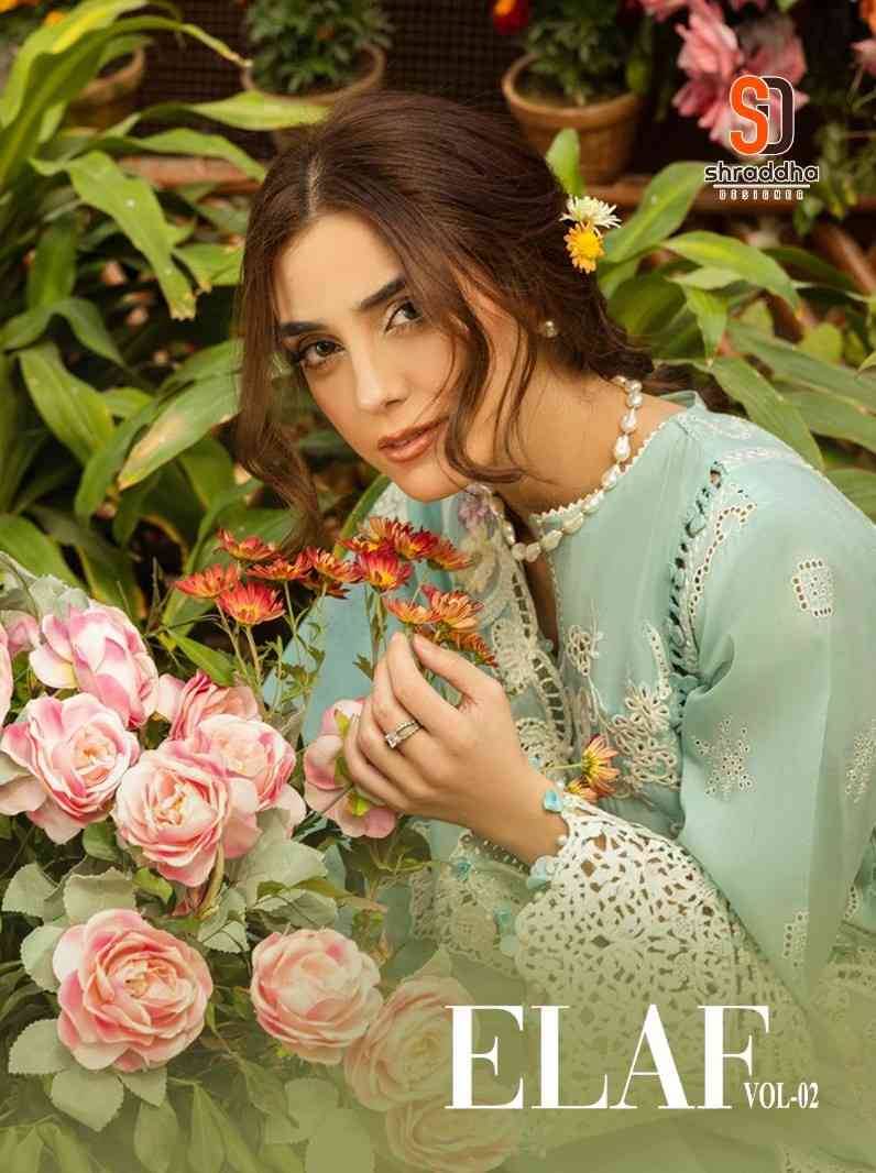 Elaf Vol-2 By Shraddha Designer 2001 To 2004 Series Designer Pakistani Suits Beautiful Stylish Fancy Colorful Party Wear & Occasional Wear Pure Cotton Print Embroidered Dresses At Wholesale Price