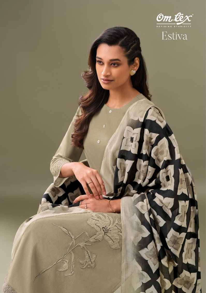 Estiva By Om Tex 7691-A To 7691-D Series Beautiful Suits Stylish Fancy Colorful Party Wear & Ethnic Wear Lawn Cotton Dresses At Wholesale Price