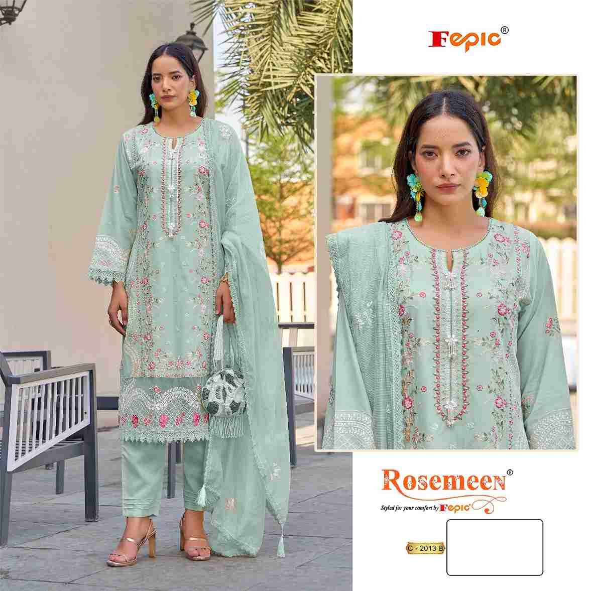 Fepic 2013 Colours By Fepic 2013-A To 2013-C Series Beautiful Pakistani Suits Stylish Fancy Colorful Party Wear & Occasional Wear Cambric Embroidered Dresses At Wholesale Price
