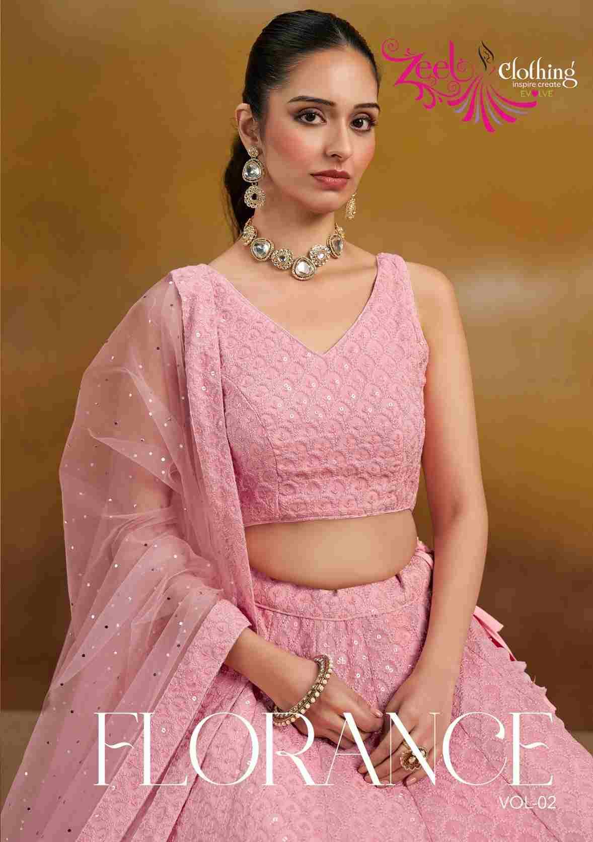 Florance Vol-2 By Zeel Clothing 5124-F To 5124-J Series Designer Beautiful Collection Occasional Wear & Party Wear Georgette Lehengas At Wholesale Price