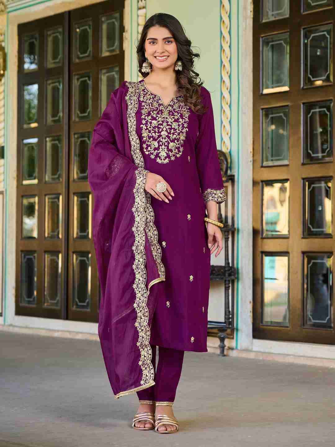 FF-01 By Fashid Wholesale Beautiful Festive Colorful Fancy Wedding Collection Occasional Wear & Party Wear Heavy Roman Silk Dresses At Wholesale Price