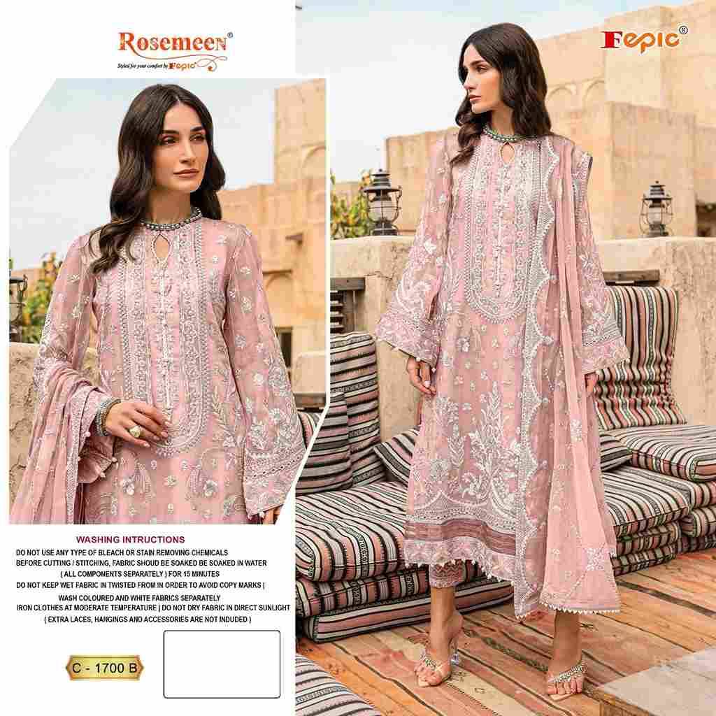 Fepic 1700 Colours By Fepic 1700-A To 1700-D Series Beautiful Pakistani Suits Colorful Stylish Fancy Casual Wear & Ethnic Wear Georgette Embroidered Dresses At Wholesale Price