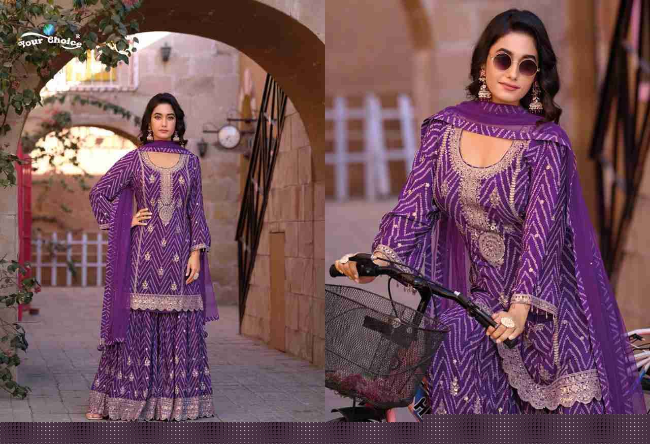 Ginni Vol-4 By Your Choice 4001 To 4004 Series Designer Sharara Suits Beautiful Fancy Colorful Stylish Party Wear & Occasional Wear Heavy Chinnon Dresses At Wholesale Price
