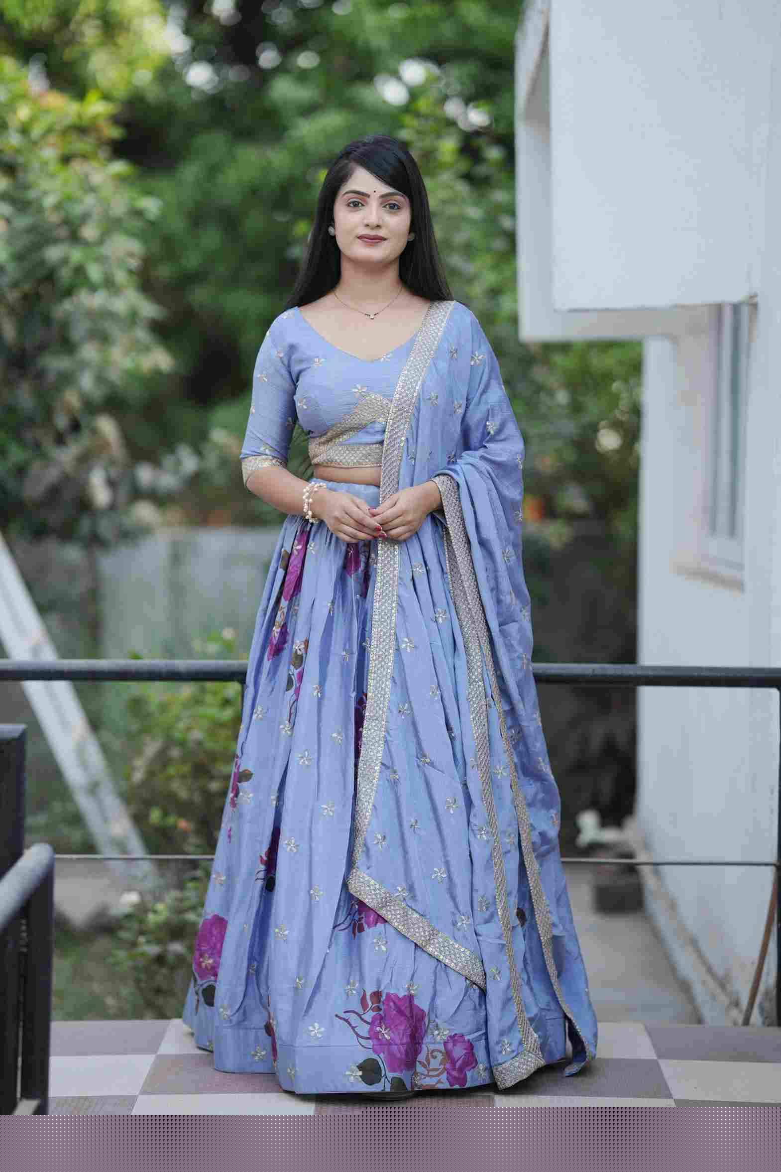 Gr-9027 By Fashid Wholesale Designer Beautiful Collection Occasional Wear & Party Wear Chinnon Lehengas At Wholesale Price