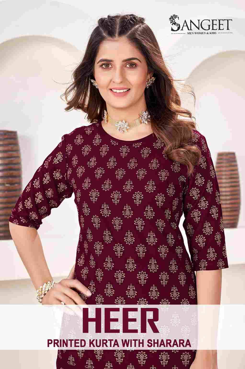Heer By Sangeet 1001 To 1006 Series Designer Stylish Fancy Colorful Beautiful Party Wear & Ethnic Wear Collection Rayon Kurtis With Bottom At Wholesale Price