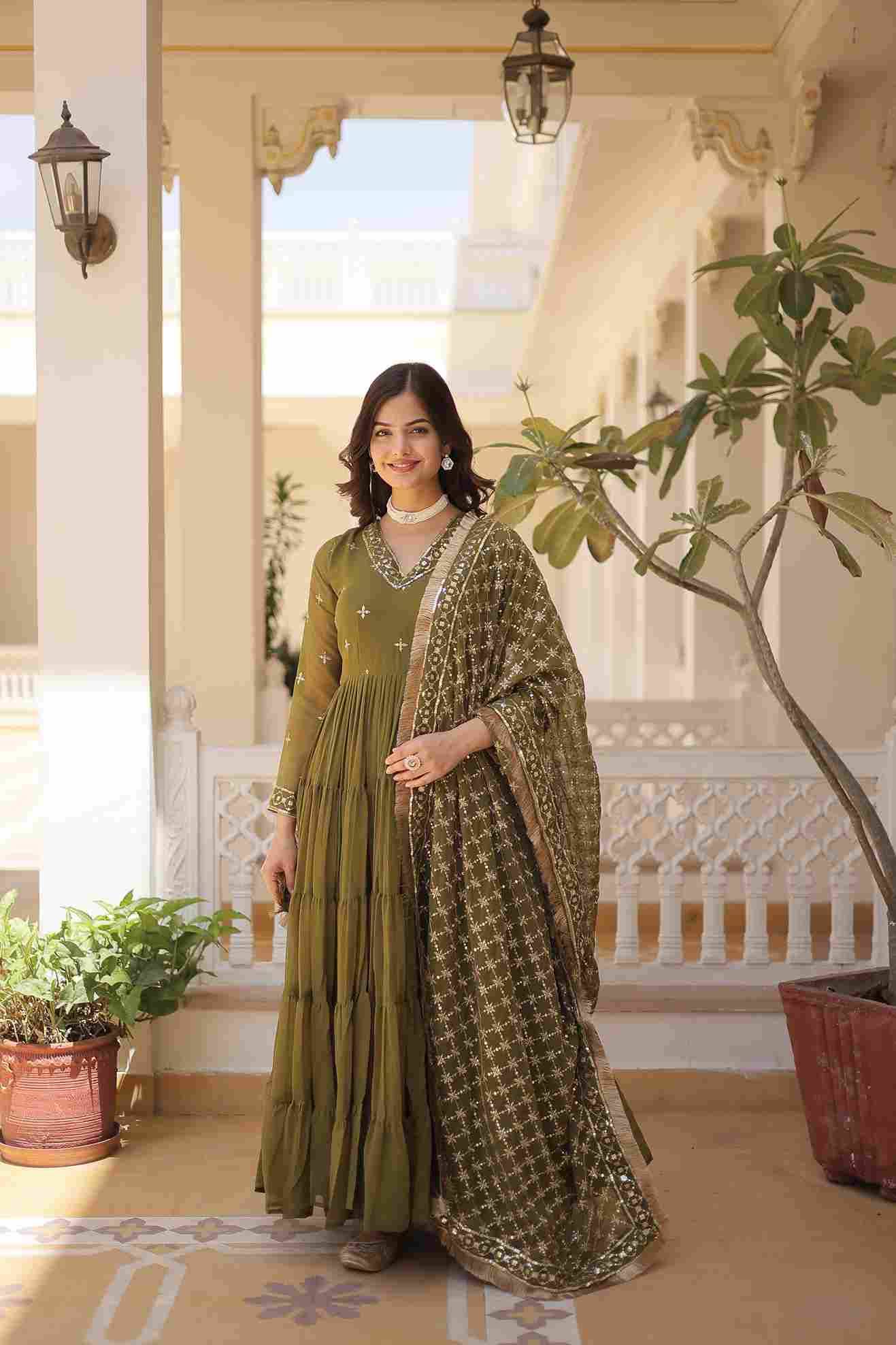 Hf-16 By Fashid Wholesale 01 To 02 Series Suits Beautiful Fancy Colorful Stylish Party Wear & Occasional Wear Faux Georgette Gown At Wholesale Price