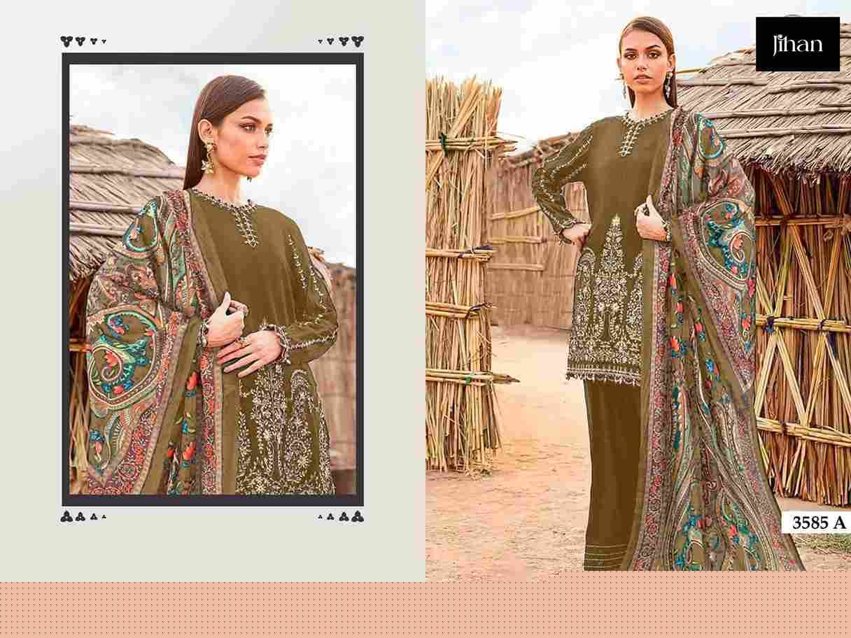 Jihan 3585 Colours By Jihan Designer Pakistani Suits Beautiful Fancy Stylish Colorful Party Wear & Occasional Wear Rayon Cotton Dresses At Wholesale Price