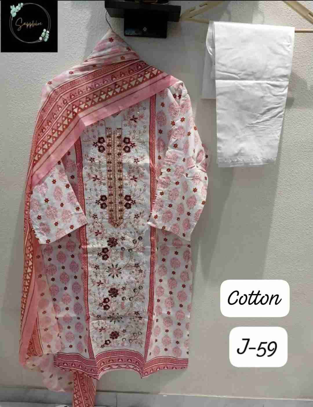 Jazmin Vol-59 By Sapphire 59-A To 59-B Series Beautiful Pakistani Suits Stylish Fancy Colorful Party Wear & Occasional Wear Pure Lawn Cotton Embroidered Dresses At Wholesale Price