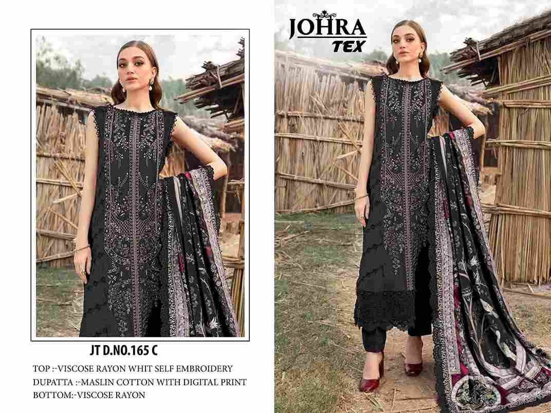 Johra Hit Design 165-C By Johra Tex Beautiful Pakistani Suits Colorful Stylish Fancy Casual Wear & Ethnic Wear Viscose Rayon Embroidered Dresses At Wholesale Price