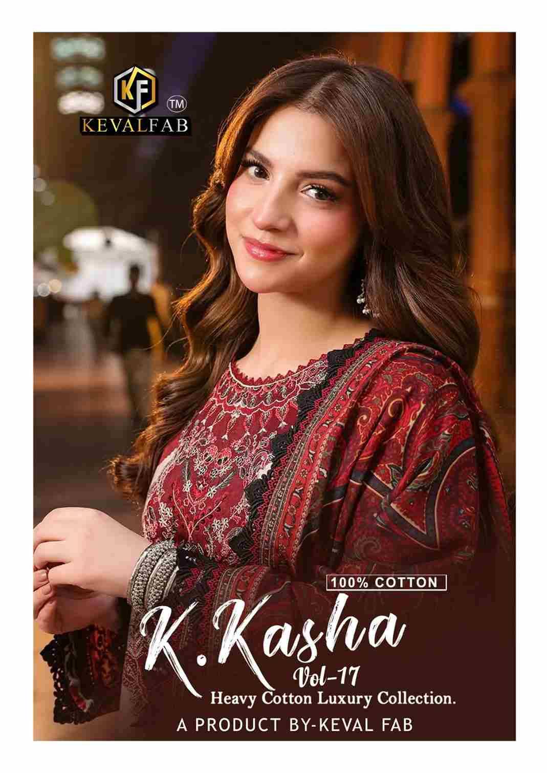 K.Kasha Vol-17 By Keval Fab 17001 To 17006 Series Beautiful Festive Suits Stylish Fancy Colorful Casual Wear & Ethnic Wear Heavy Pure Cotton Print Dresses At Wholesale Price