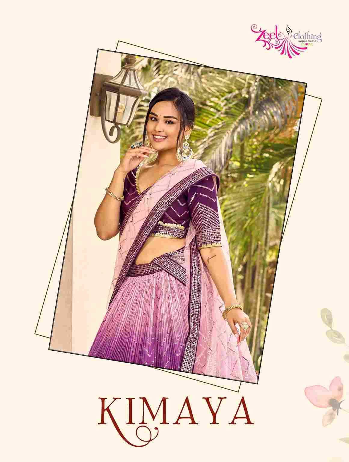 Kimaya By Zeel Clothing 5057-A To 5057-F Series Festive Wear Collection Beautiful Stylish Colorful Fancy Party Wear & Occasional Wear Chinnon Lehengas At Wholesale Price