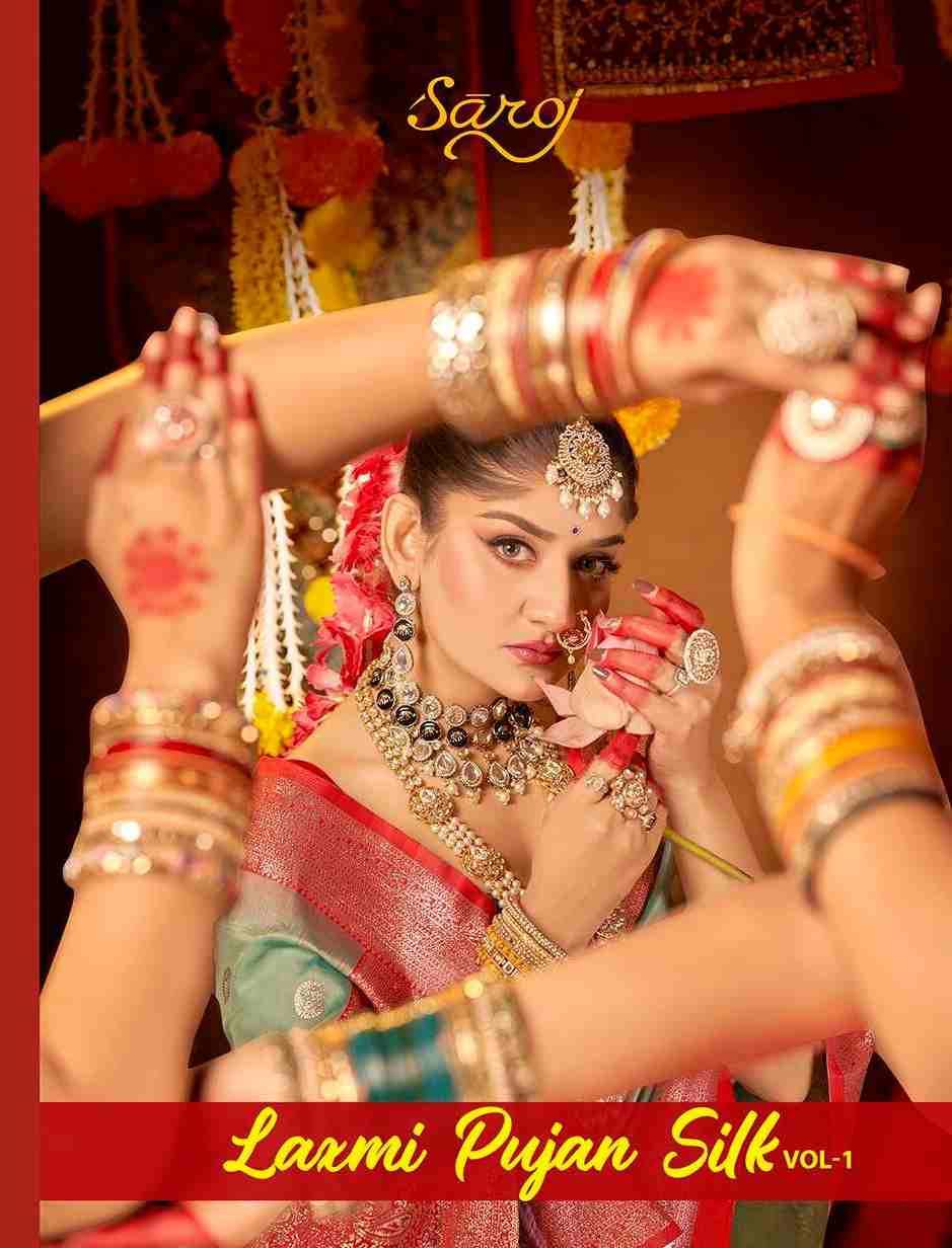 Laxmi Pujan Silk Vol-1 By Saroj 1001 To 1006 Series Indian Traditional Wear Collection Beautiful Stylish Fancy Colorful Party Wear & Occasional Wear Silk Sarees At Wholesale Price